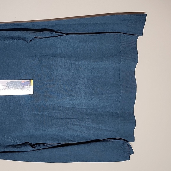 Kathrine Barclay teal crewneck merino wool sweater lightweight. Womens small - Picture 3 of 6